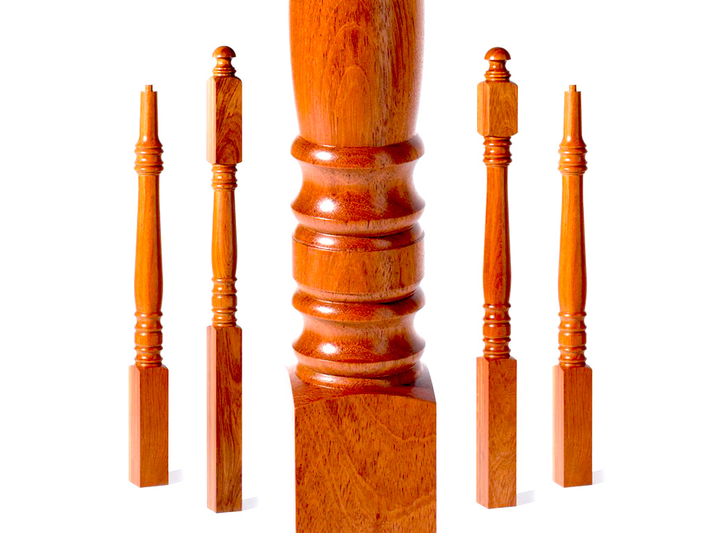 數控車床加工木制樓梯主軸