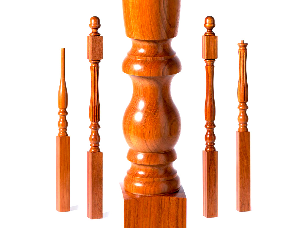 數控車床加工木制新立柱