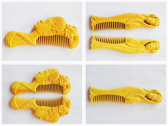 中國黃楊木工藝品數控雕刻機，用于制作木梳