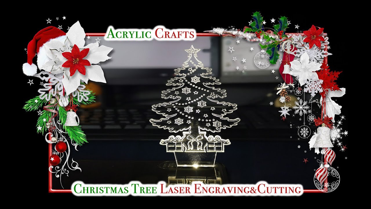 激光雕刻切割 3D 亞克力圣誕樹